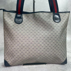 Gucci GG Sherry Line Tote Navy Leather Logo — view 3