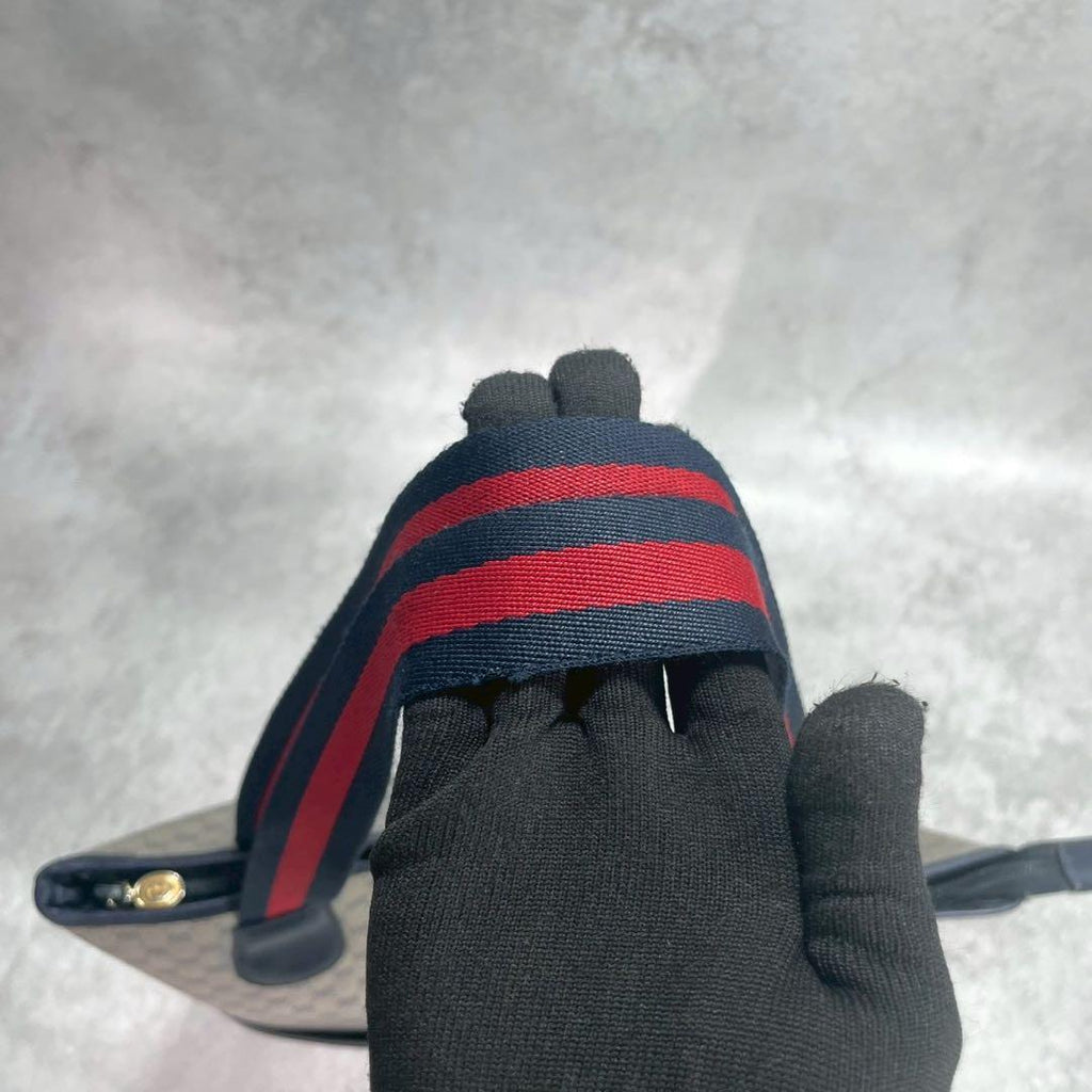 Gucci GG Sherry Line Tote Navy Leather Logo — view 4