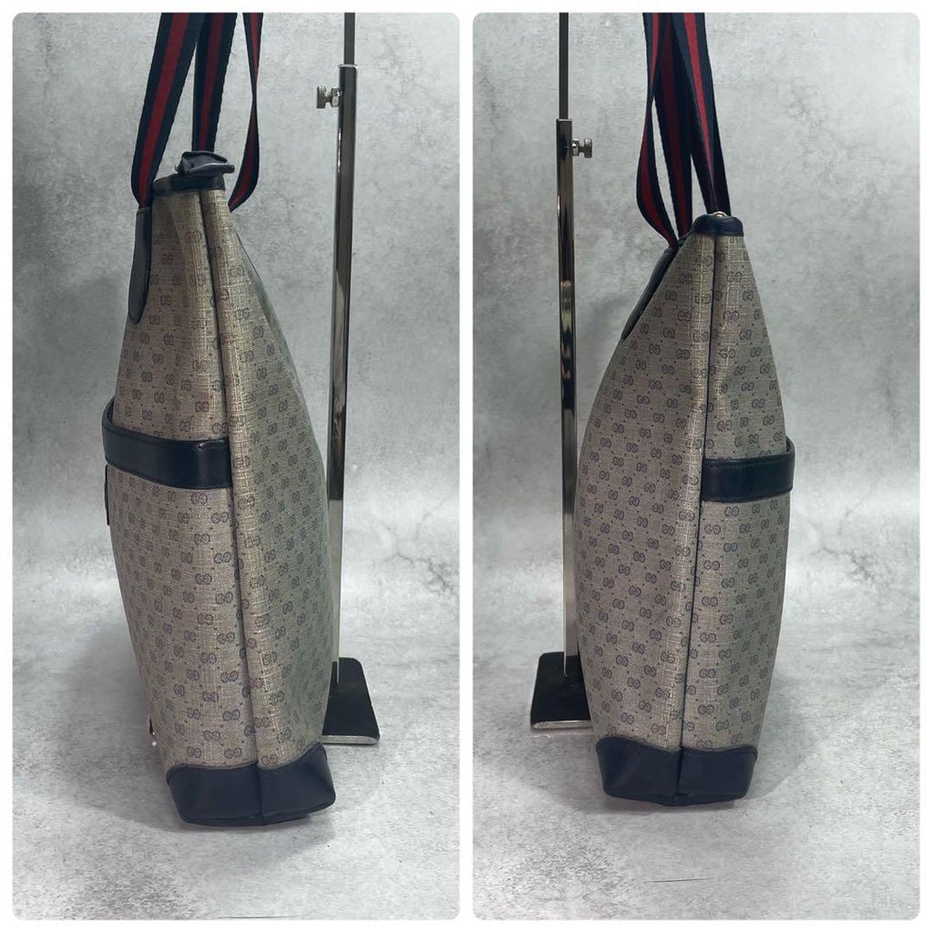 Gucci GG Sherry Line Tote Navy Leather Logo — view 7