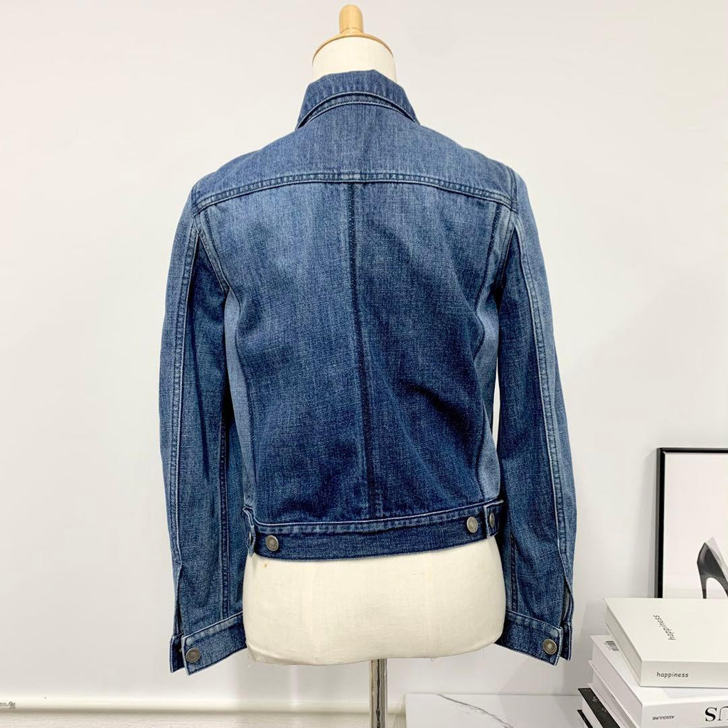 Dior Logo Cotton Denim Jacket Blue — view 3