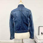 Dior Logo Cotton Denim Jacket Blue — view 3