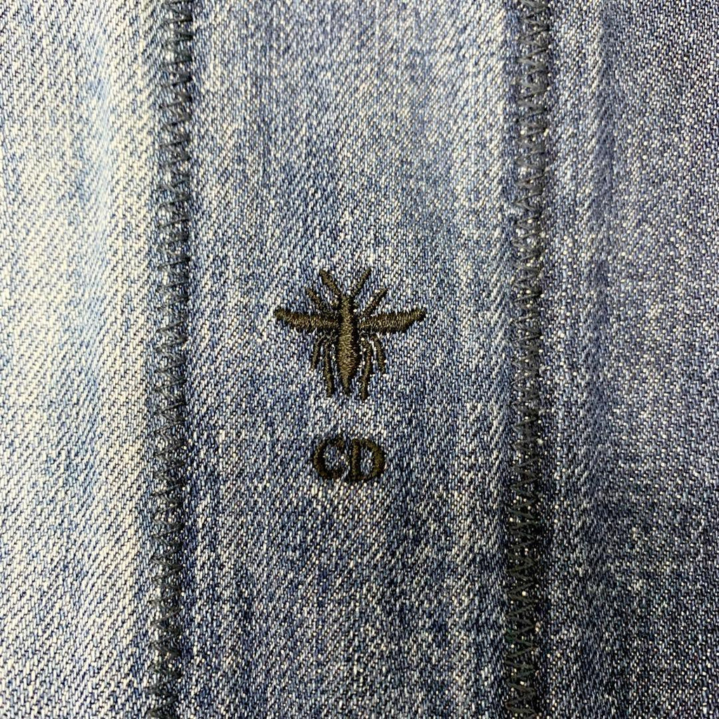 Dior Logo Cotton Denim Jacket Blue — view 5