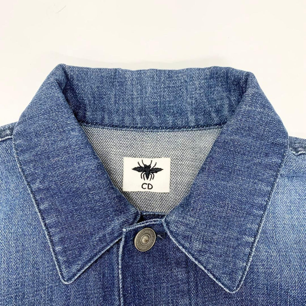Dior Logo Cotton Denim Jacket Blue — view 7