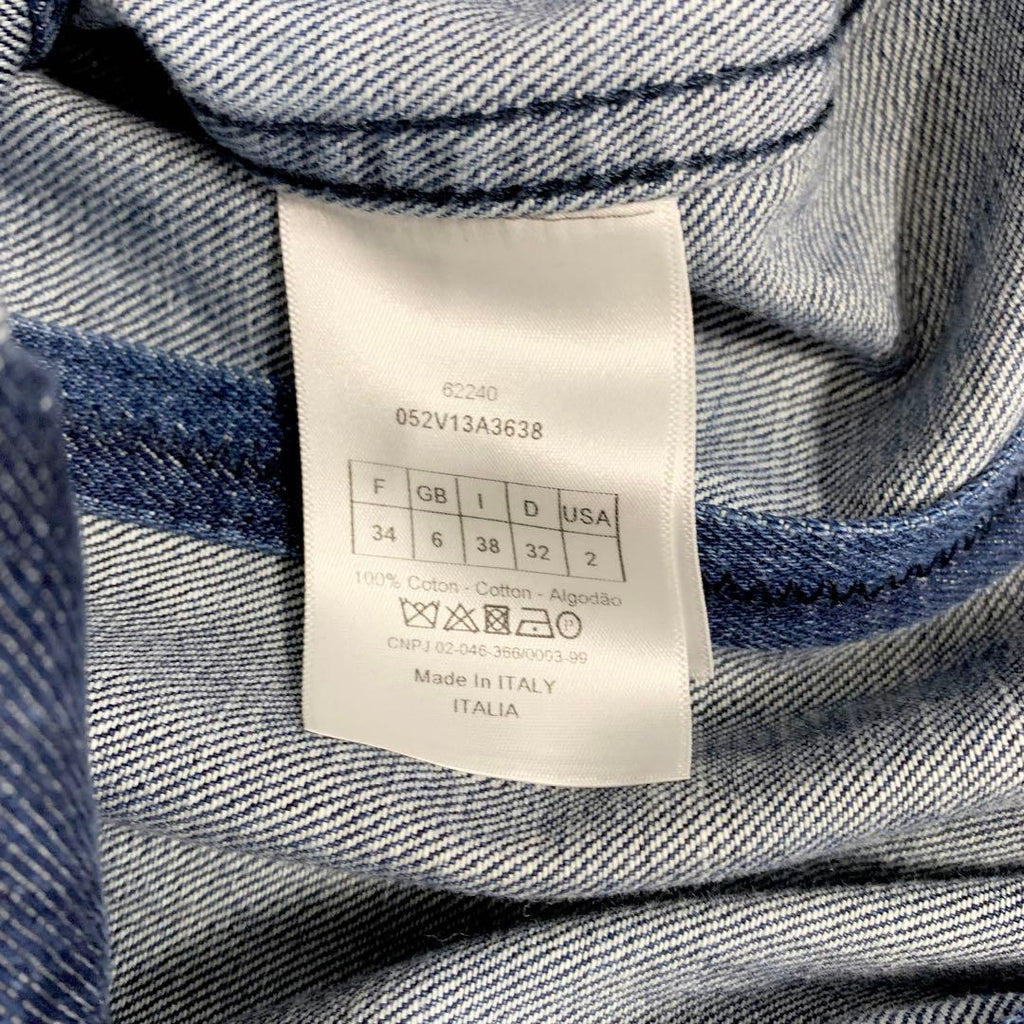 Dior Logo Cotton Denim Jacket Blue — view 8