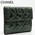 Chanel Icon Camellia Patent Leather Hook Bifold Compact Wallet