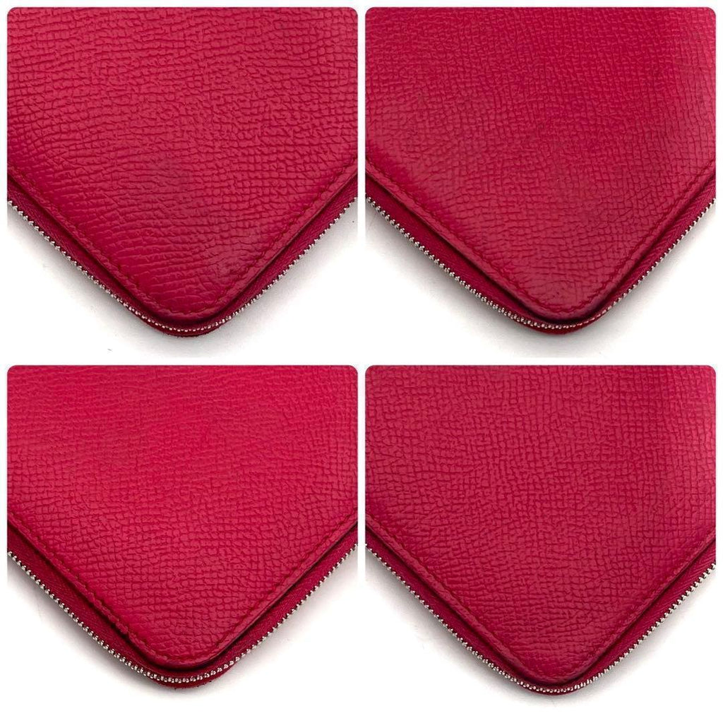 Hermes Azap Long Silk in Brown Wallet Leather Pink — view 9