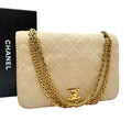 Chanel Cotton Quilted Double Chain Shoulder Bag CC Logo