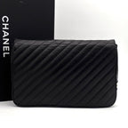 Chanel Mademoiselle Chain Shoulder Bag Black Leather Gold — view 2