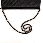 Chanel Mademoiselle Chain Shoulder Bag Black Leather Gold — view 5