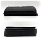 Chanel Mademoiselle Chain Shoulder Bag Black Leather Gold — view 7