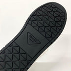 Prada Downtown Triangle Logo Leather Sneakers White — view 8