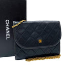 Chanel Lambskin Mini Quilted Chain Shoulder Bag CC Logo