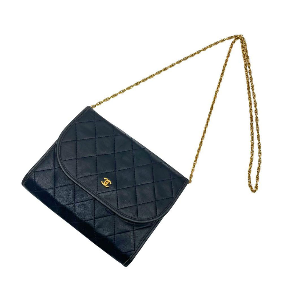 Chanel Lambskin Mini Quilted Chain Shoulder Bag CC Logo — view 3