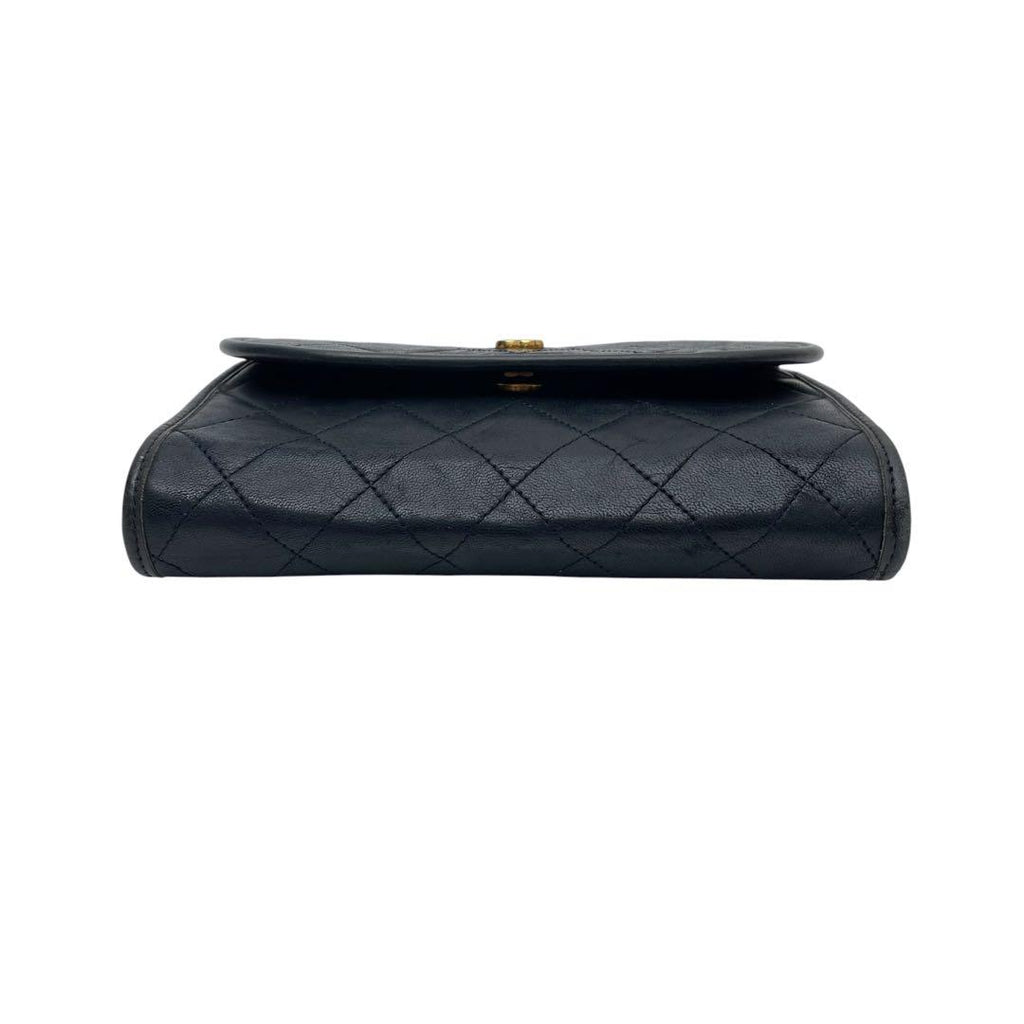 Chanel Lambskin Mini Quilted Chain Shoulder Bag CC Logo — view 5