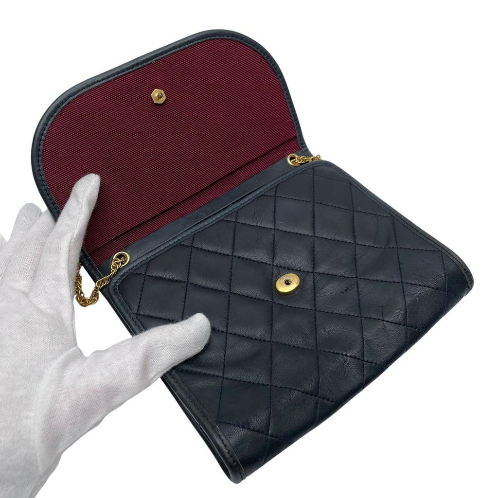 Chanel Lambskin Mini Quilted Chain Shoulder Bag CC Logo — view 7