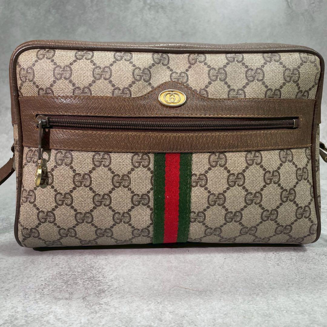 Gucci GG Sherry Line Shoulder Bag Brown Leather — view 2