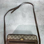 Gucci GG Sherry Line Shoulder Bag Brown Leather — view 4