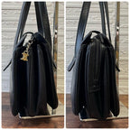 Celine Leather Triomphe Logo Hand Bag Gold Black — view 3