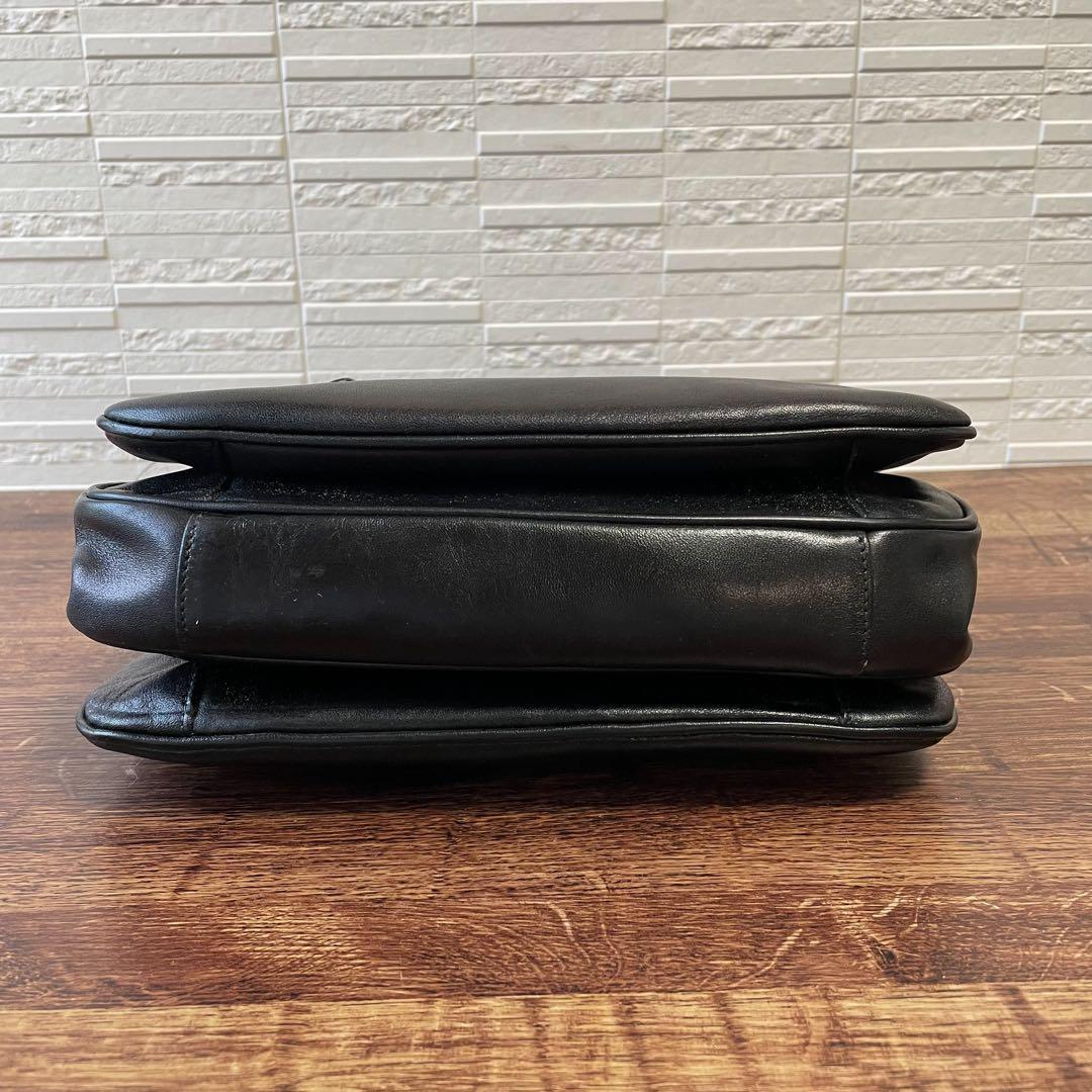 Celine Leather Triomphe Logo Hand Bag Gold Black — view 4