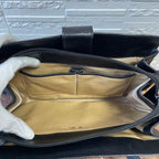 Celine Leather Triomphe Logo Hand Bag Gold Black — view 7