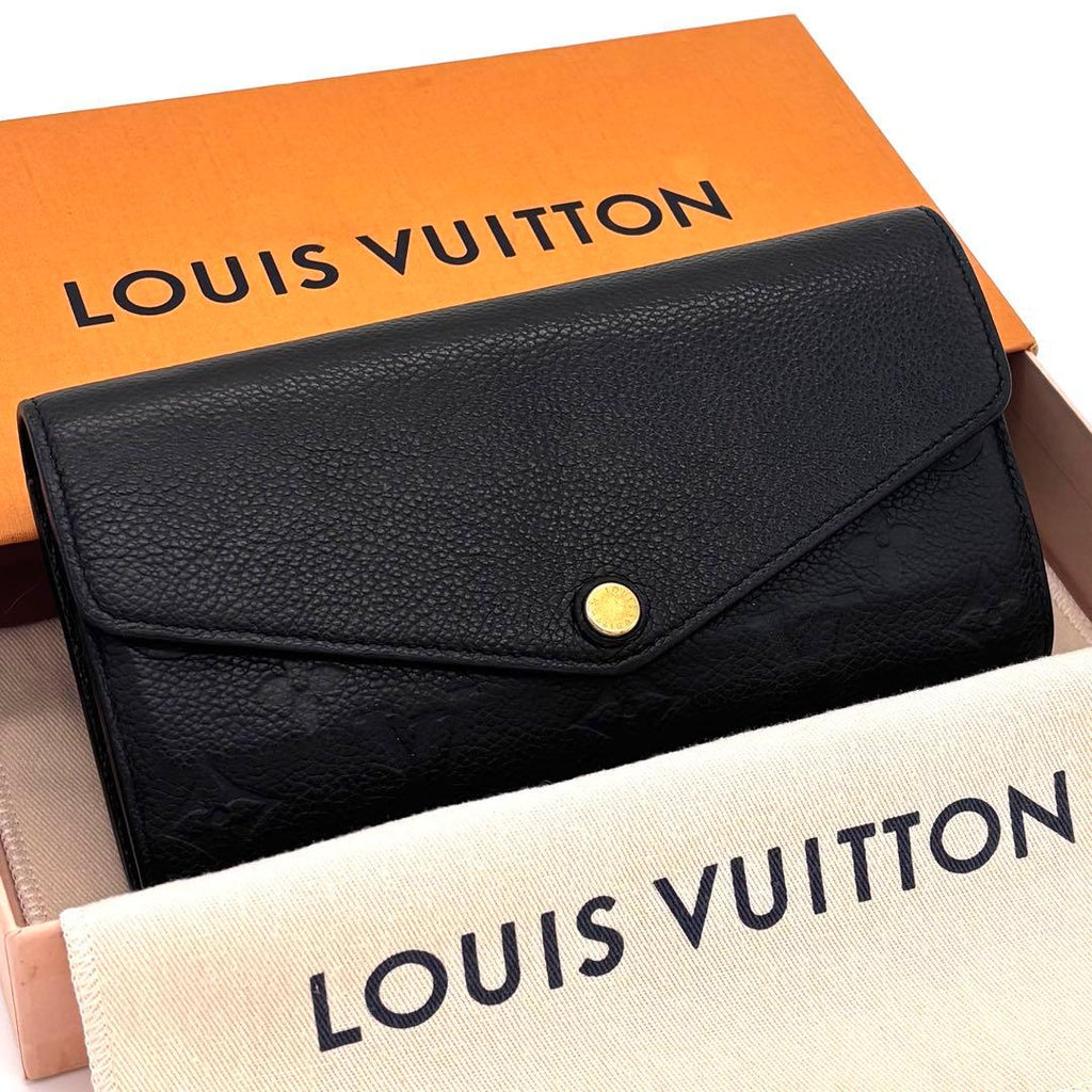 Louis Vuitton Monogram Empreinte Portefeuille Sarah Noir Black Wallet