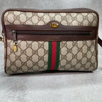 Gucci GG Sherry Line Shoulder Bag Brown Leather — view 2