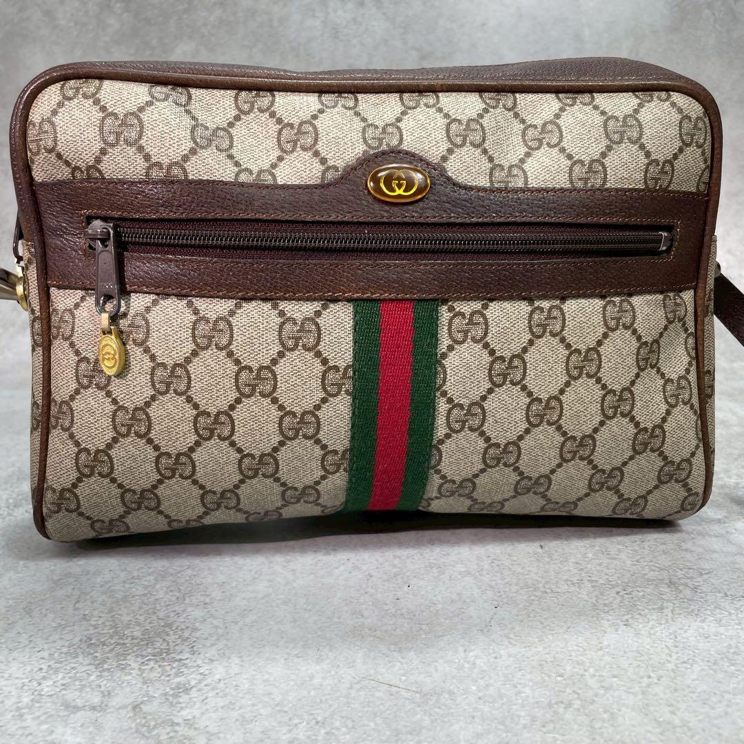 Gucci GG Sherry Line Shoulder Bag Brown Leather — view 2