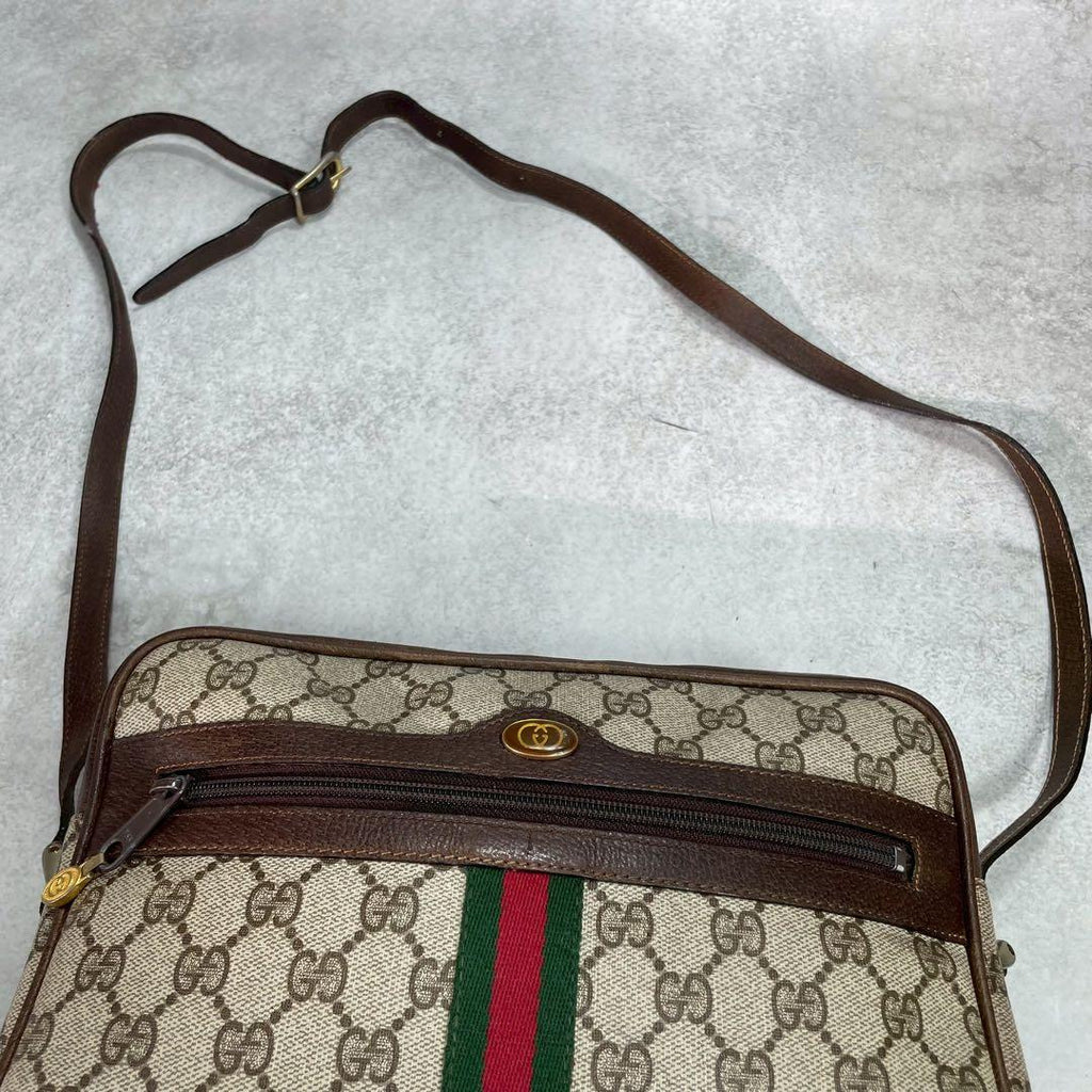 Gucci GG Sherry Line Shoulder Bag Brown Leather — view 4