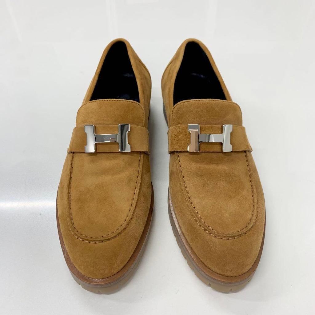 Hermes Faubourg Suede Hhardware Loafers Brown — view 2