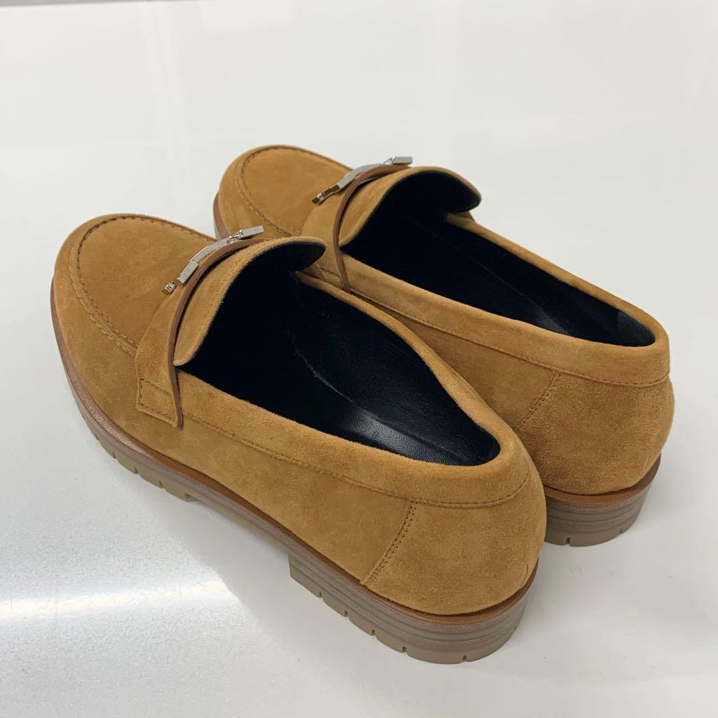 Hermes Faubourg Suede Hhardware Loafers Brown — view 4
