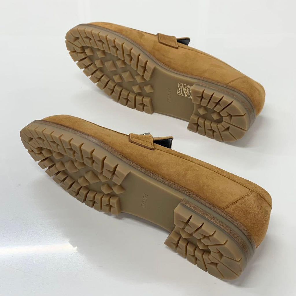 Hermes Faubourg Suede Hhardware Loafers Brown — view 6