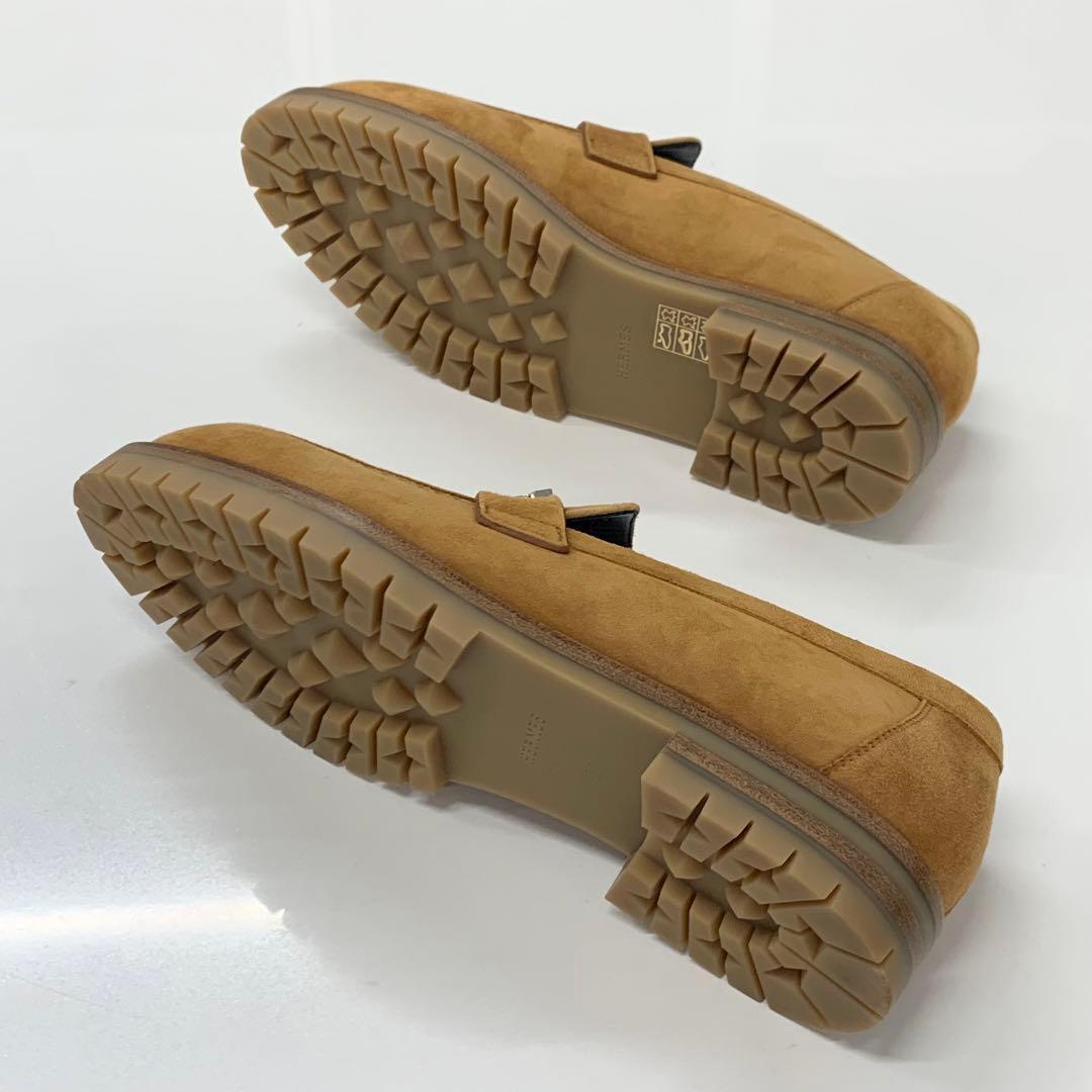 Hermes Faubourg Suede Hhardware Loafers Brown — view 6