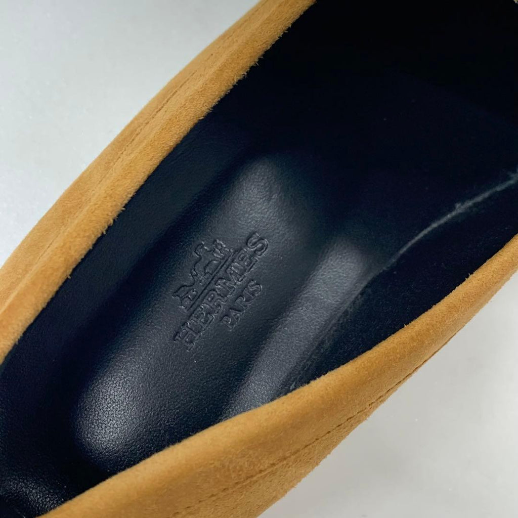 Hermes Faubourg Suede Hhardware Loafers Brown — view 7