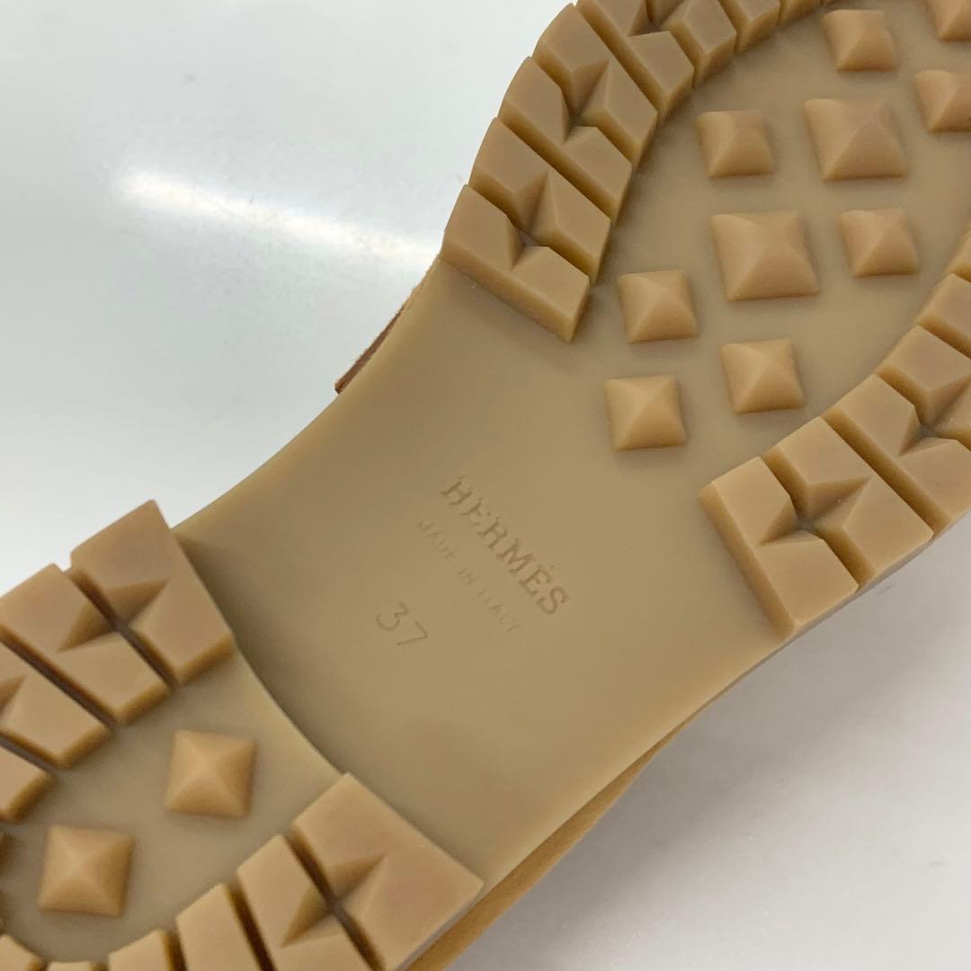 Hermes Faubourg Suede Hhardware Loafers Brown — view 8