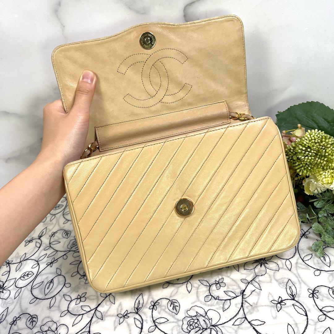Chanel Vintage Chain Shoulder Beige — view 9