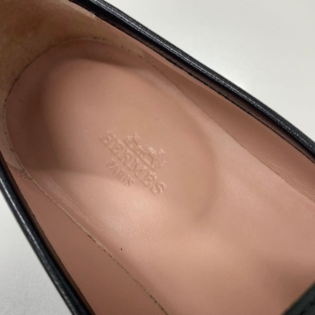 Hermes Paris Leather Loafers Black — view 7