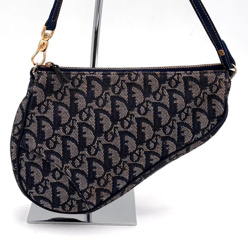 Dior Trotter Saddle Bag Navy Pouch — view 9