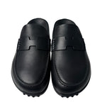 Hermes Mix Mules 36 Leather Black Slip Ons — view 2