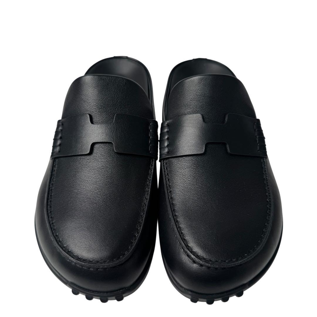 Hermes Mix Mules 36 Leather Black Slip Ons — view 2