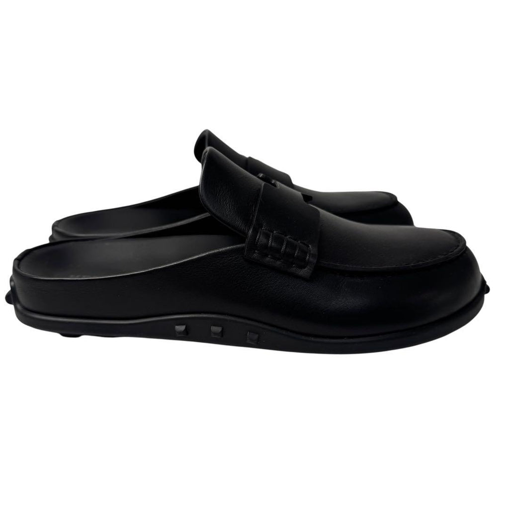 Hermes Mix Mules 36 Leather Black Slip Ons — view 3