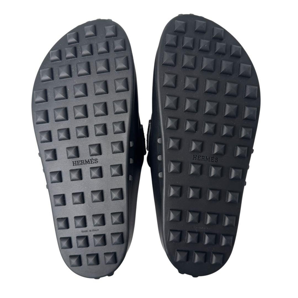 Hermes Mix Mules 36 Leather Black Slip Ons — view 6