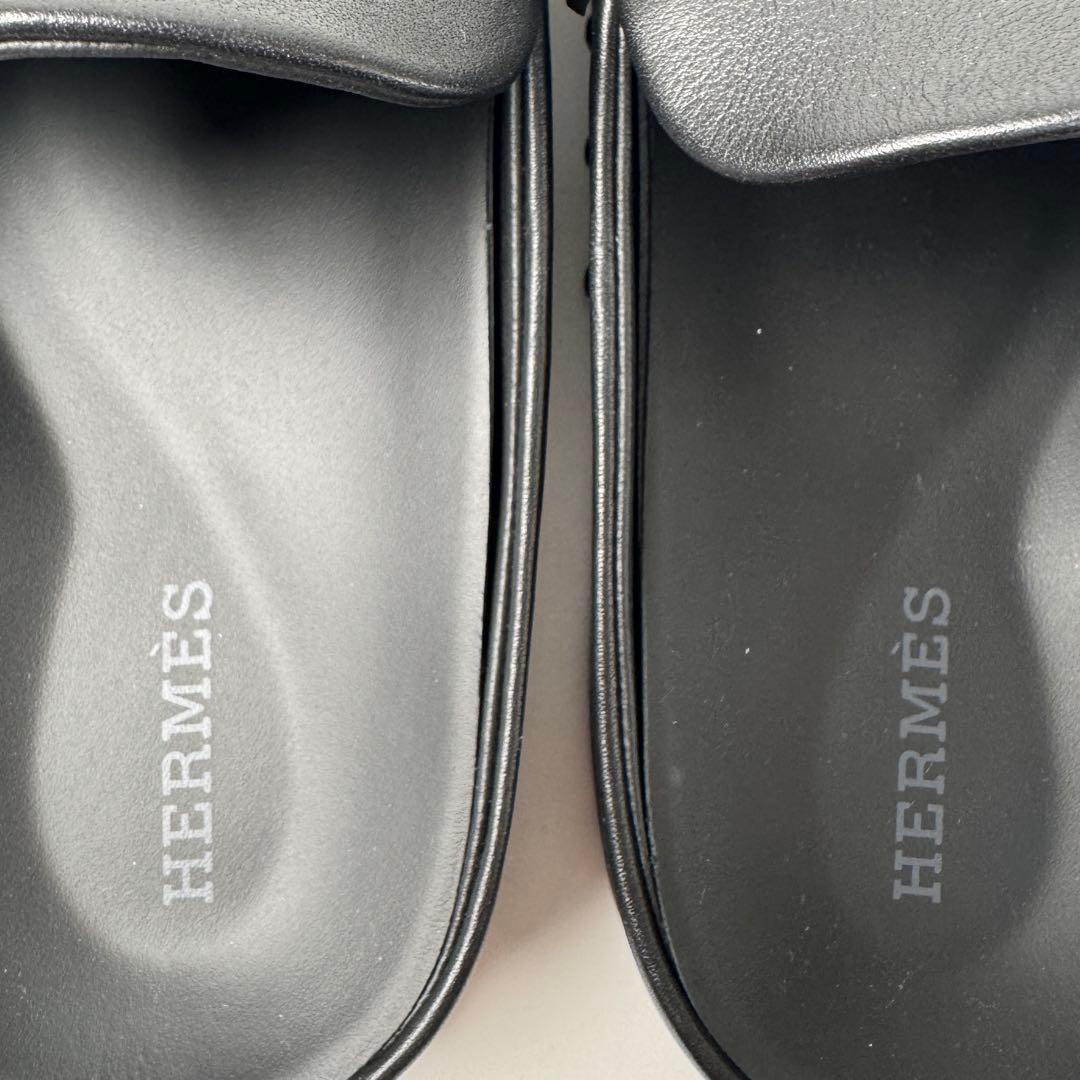Hermes Mix Mules 36 Leather Black Slip Ons — view 8