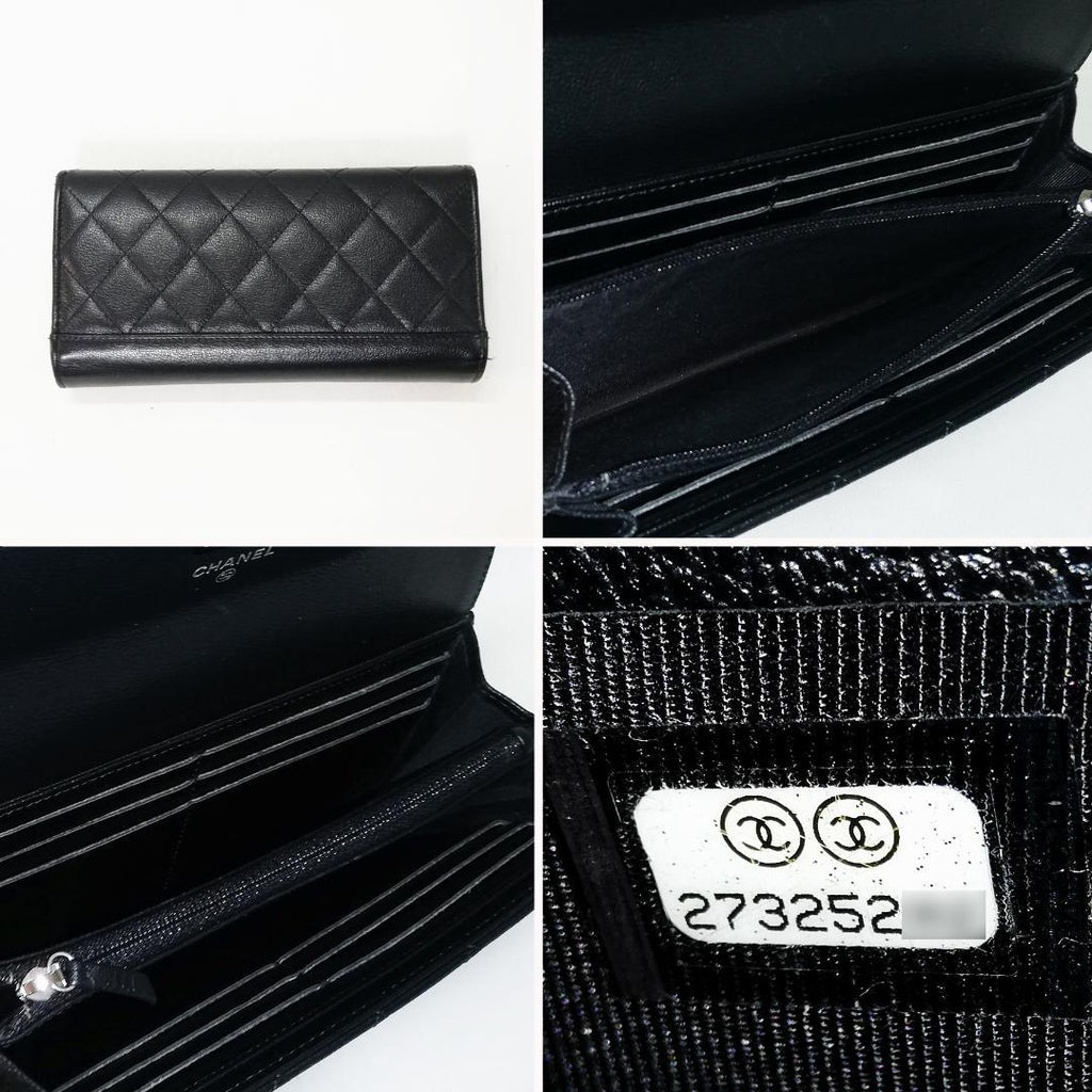 Chanel Long Wallet Half Coco Leather Black Chain — view 4