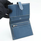 Hermes Bearn Compact Chevre Bifold Wallet Blue — view 2