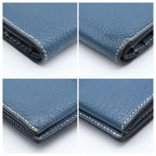 Hermes Bearn Compact Chevre Bifold Wallet Blue — view 8