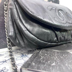 Chanel Half Moon Chain Shoulder Bag Black — view 4