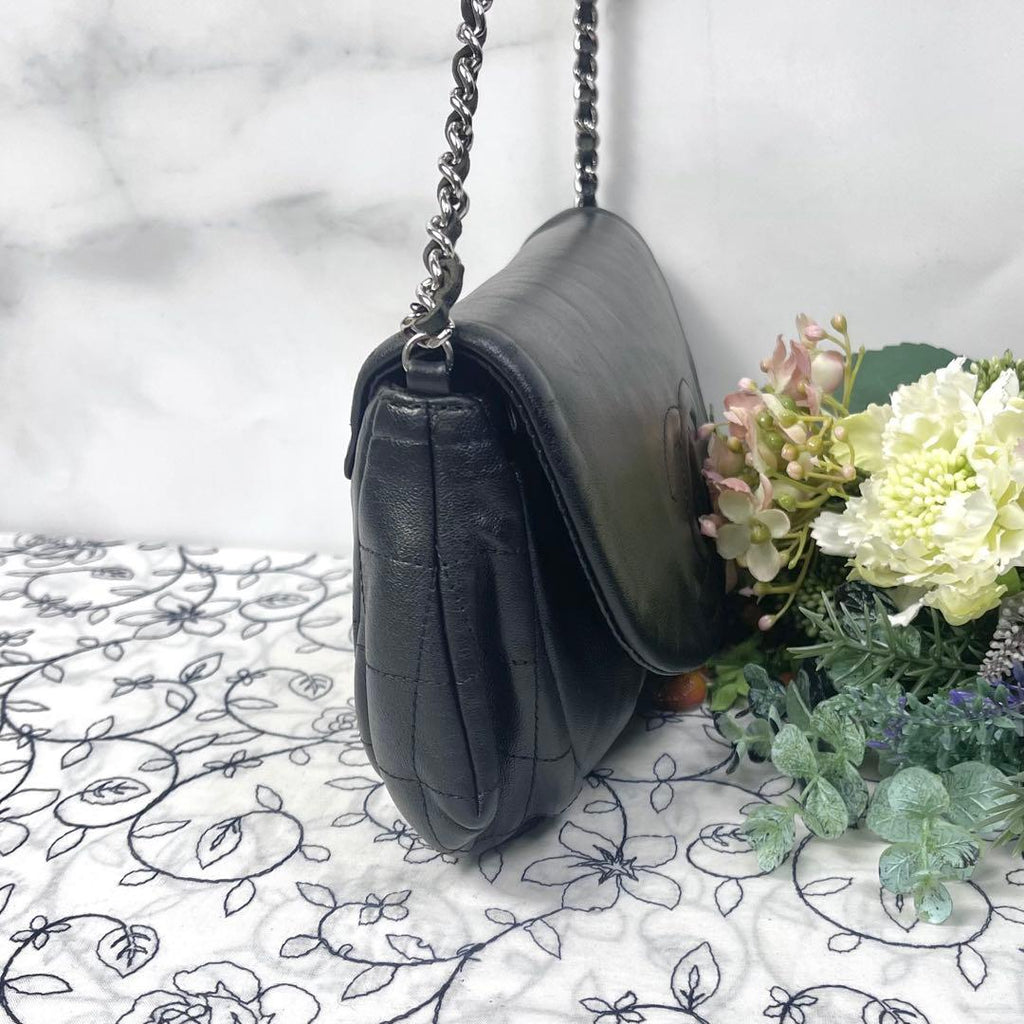 Chanel Half Moon Chain Shoulder Bag Black — view 6