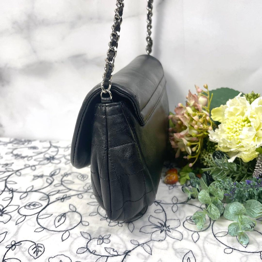 Chanel Half Moon Chain Shoulder Bag Black — view 7
