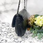 Chanel Half Moon Chain Shoulder Bag Black — view 7