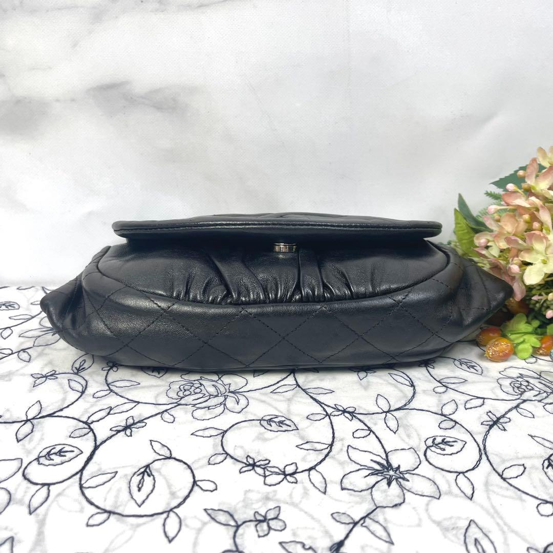 Chanel Half Moon Chain Shoulder Bag Black — view 8